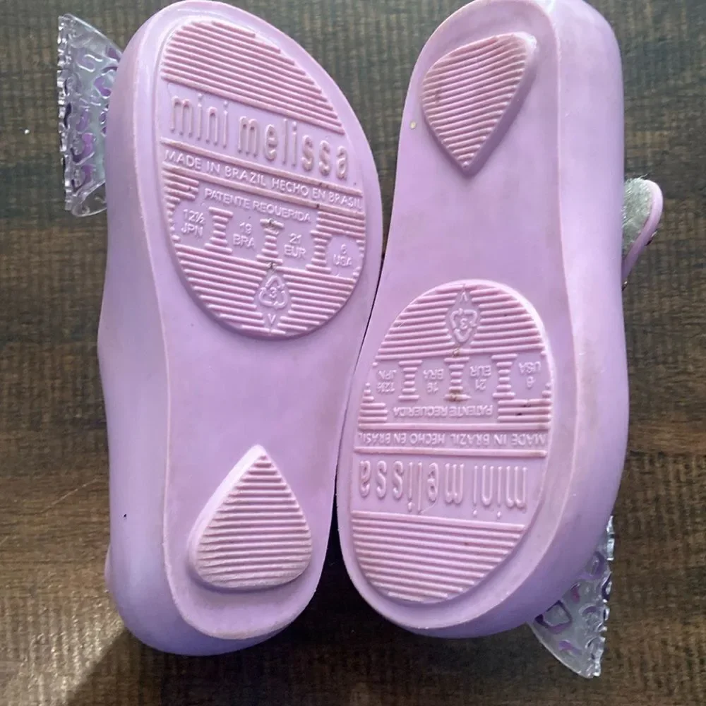 Mini Melissa Kids Lavender Bow Disney Minnie Mouse Dress Shoes 6 US